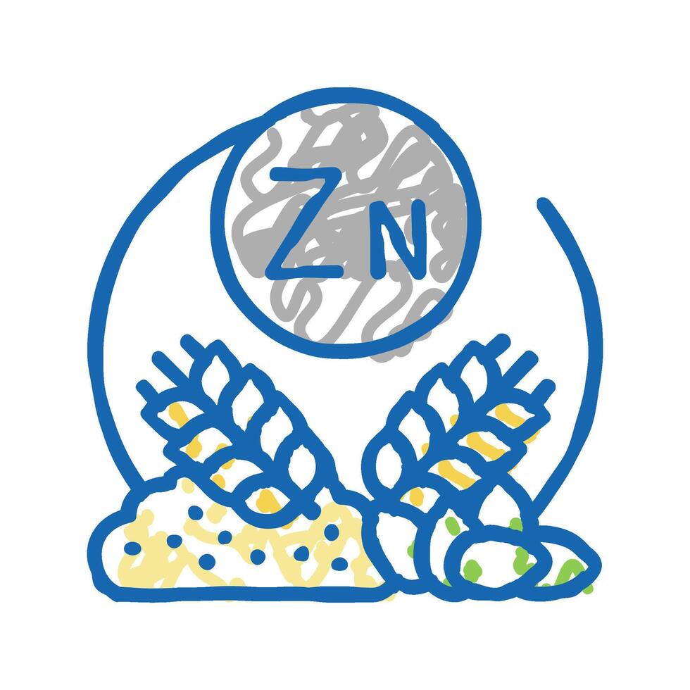 zn natural vitamin icon doodle illustration vector