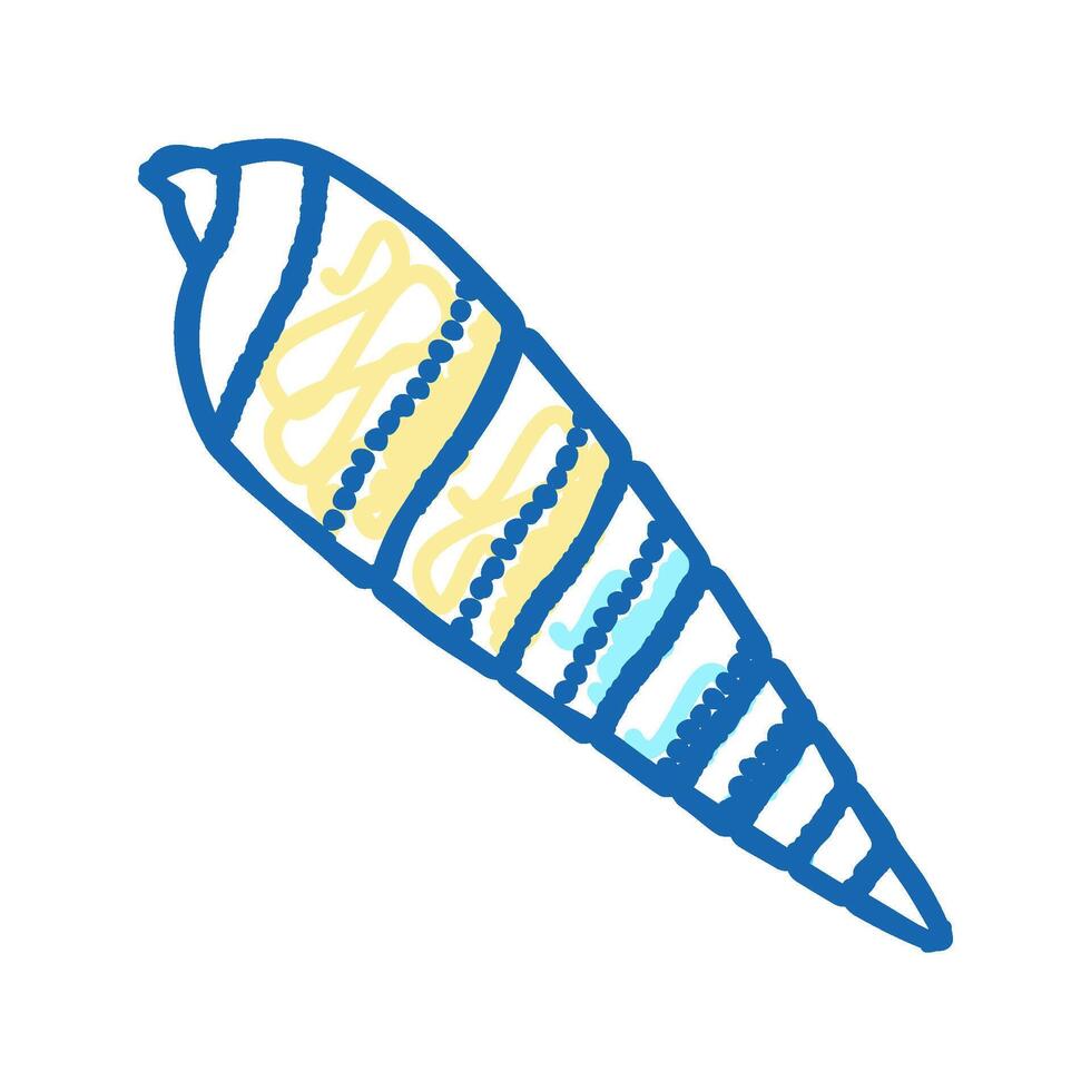 auger sea shell beach icon doodle illustration vector