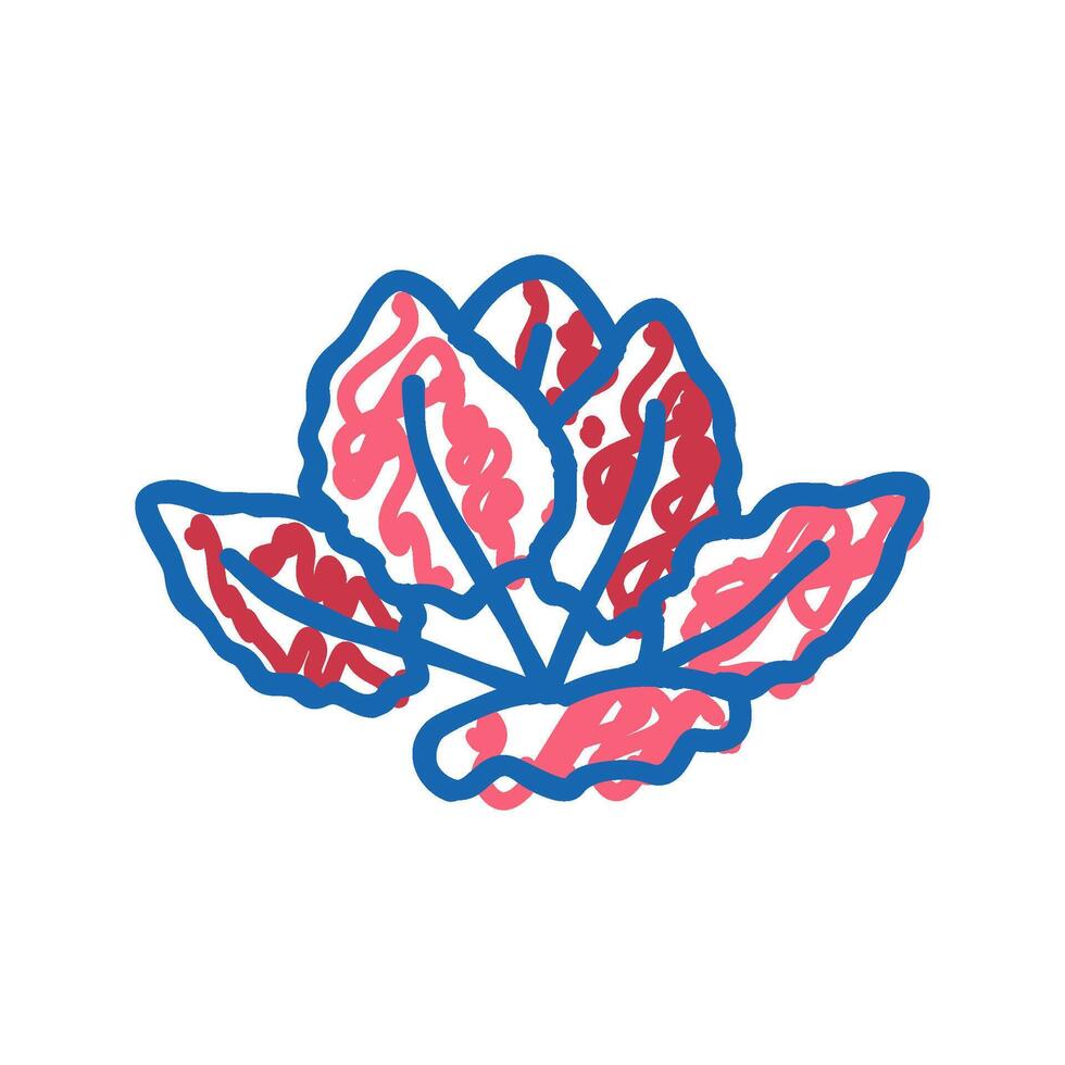 tiger lotus icon doodle illustration vector