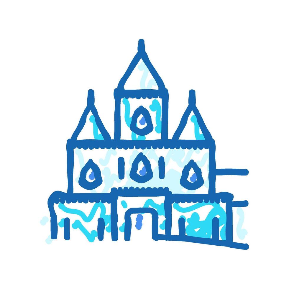 ice castle winter season icon doodle illustration vector