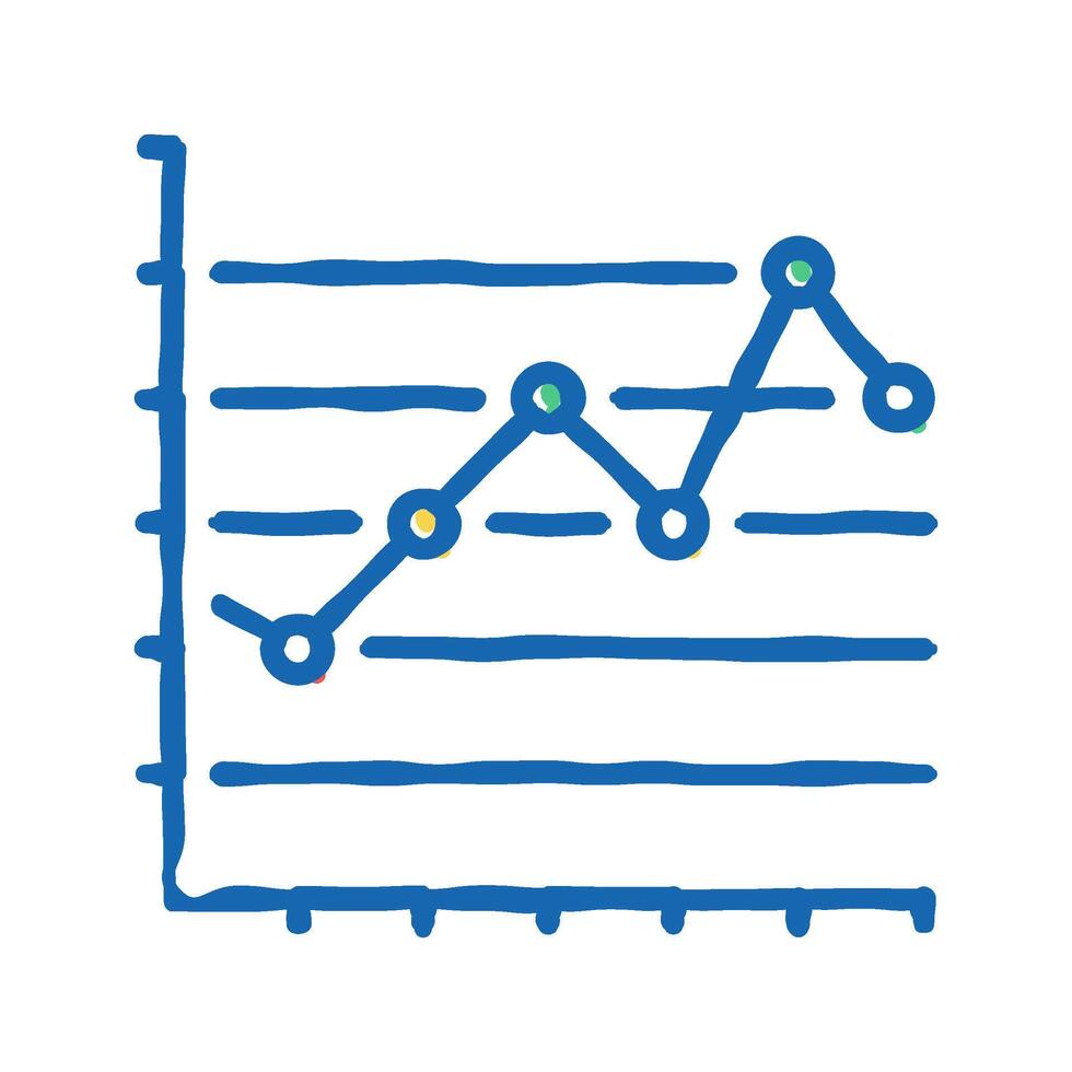 line graph icon doodle illustration vector