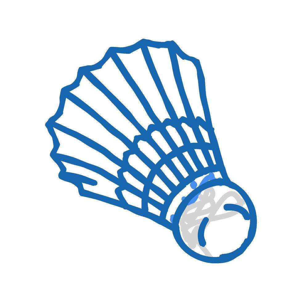 shuttlecock badminton icon doodle illustration vector