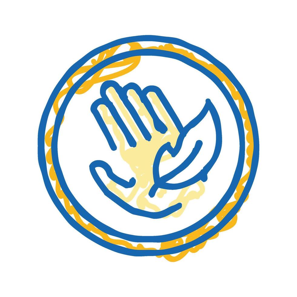 hypoallergenic label product caution icon doodle illustration vector