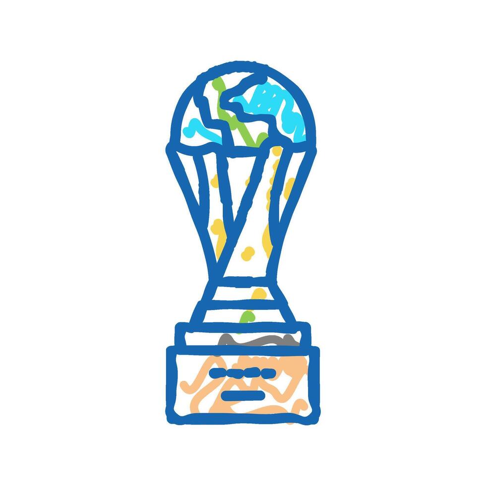 cup award soccer championship icon doodle illustration vector