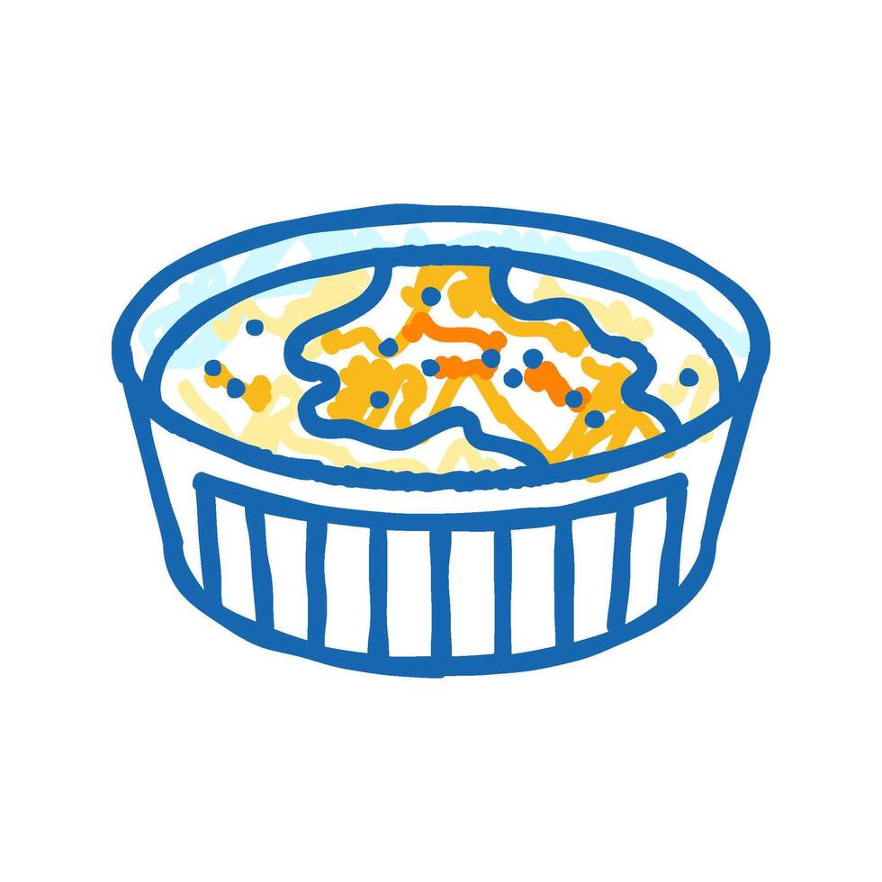 creme brulee sweet food icon doodle illustration vector
