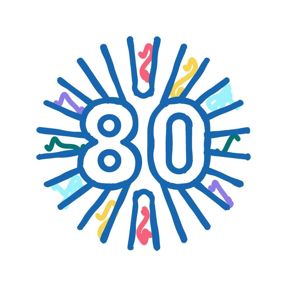 80s nostalgia icon doodle illustration sign vector