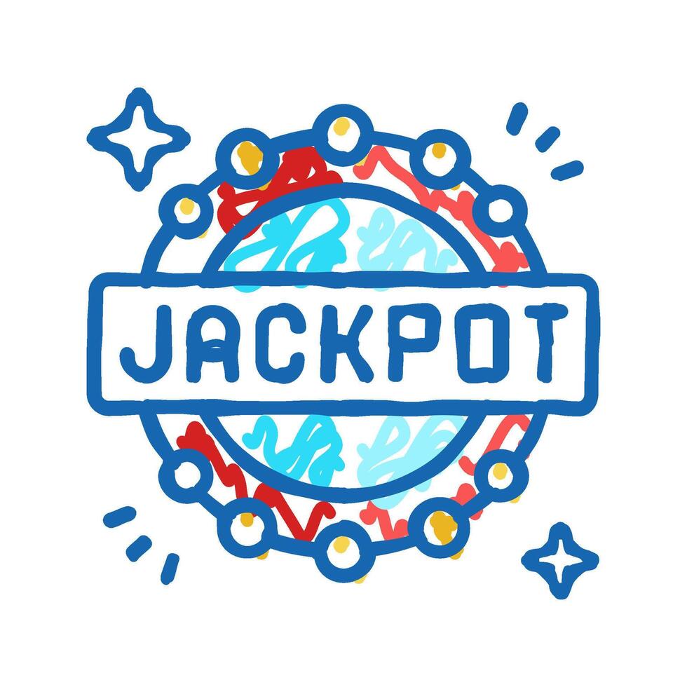 jackpot slot game icon doodle illustration vector