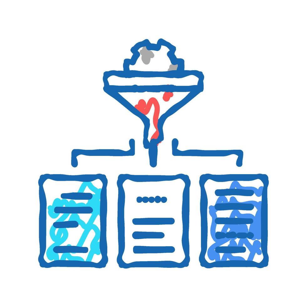 filtration neural network icon doodle illustration vector