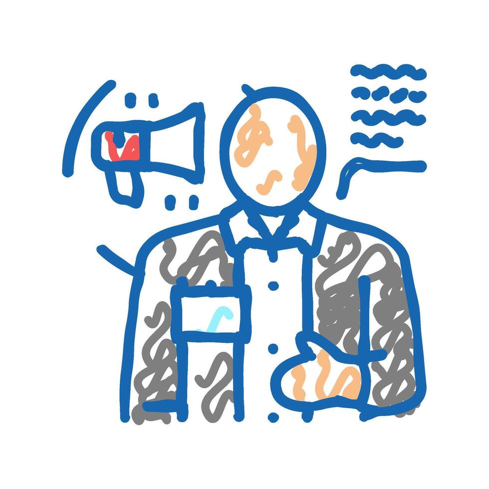 communicator scientist worker icon doodle illustration vector