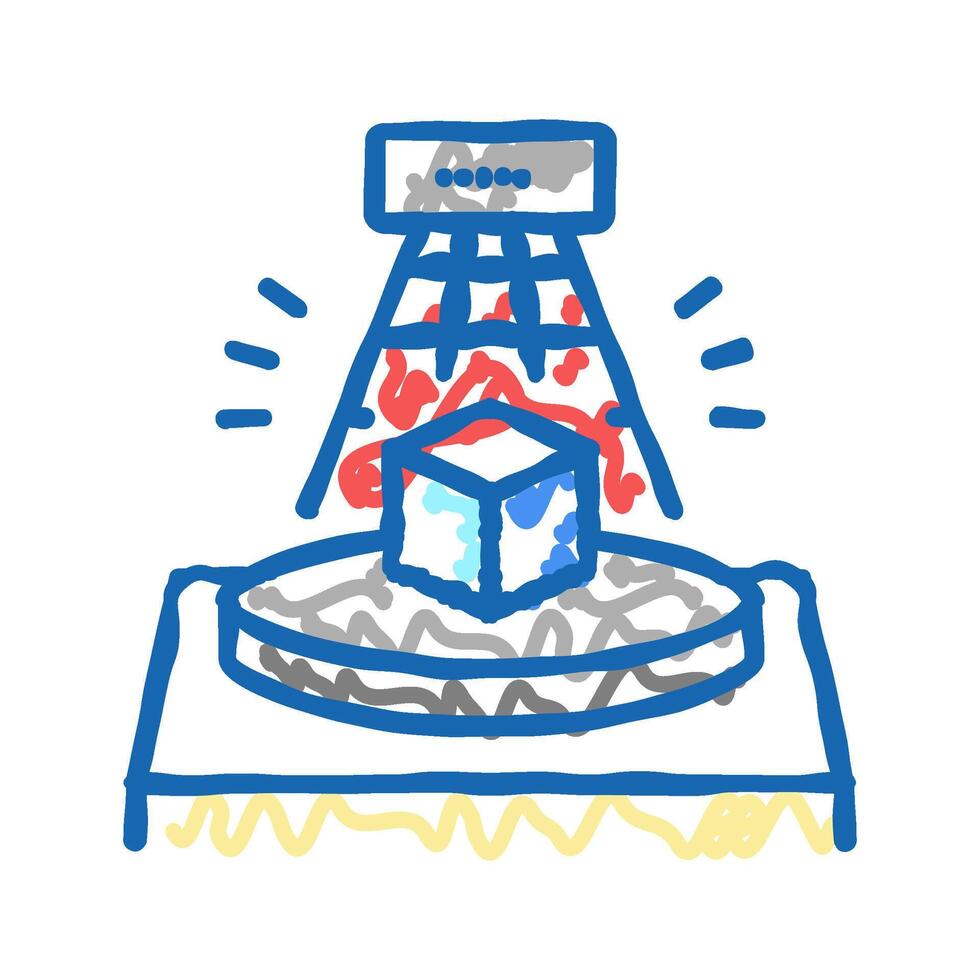3d scanning icon doodle illustration vector