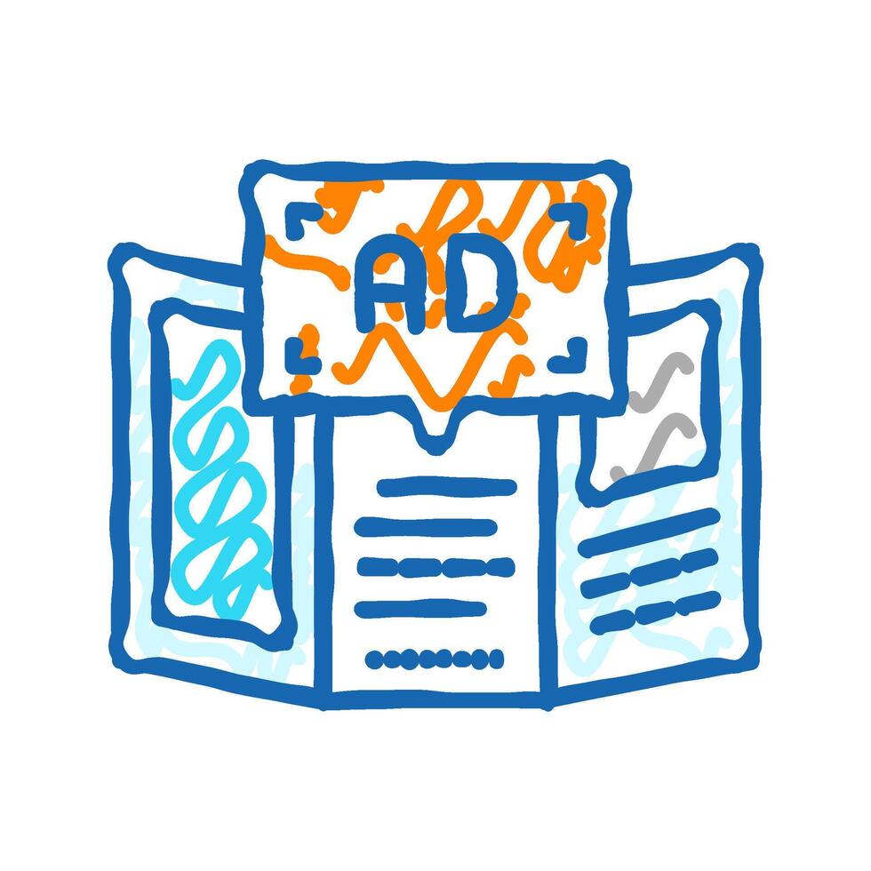 print advertising icon doodle illustration vector