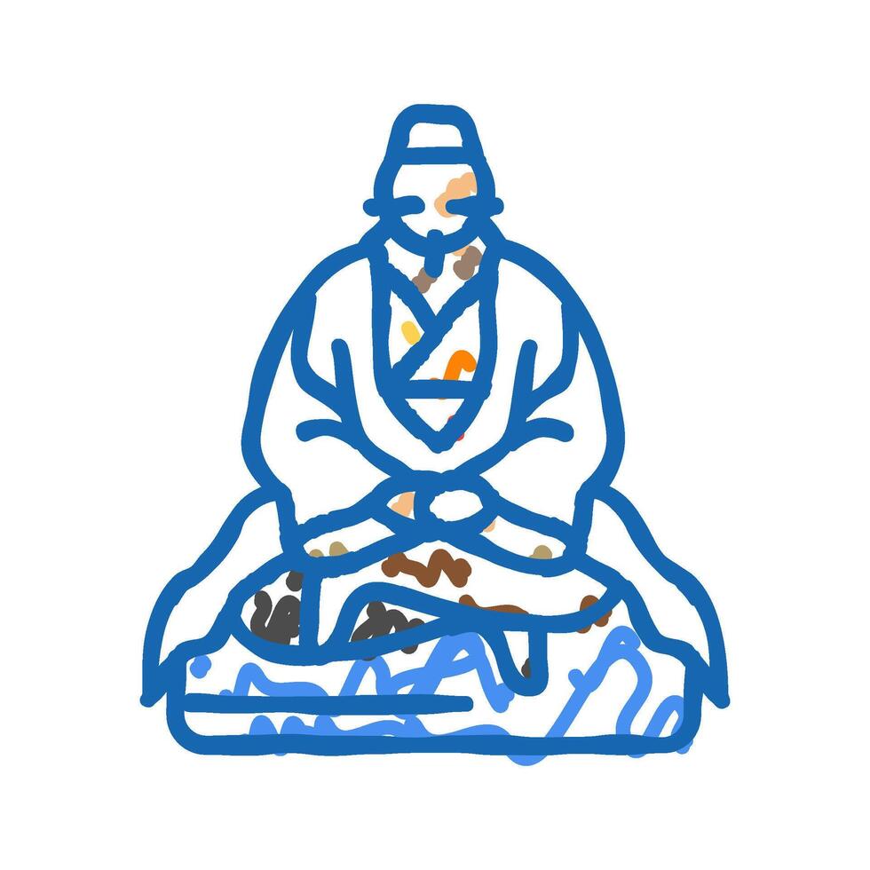 jade emperor taoism icon doodle illustration vector