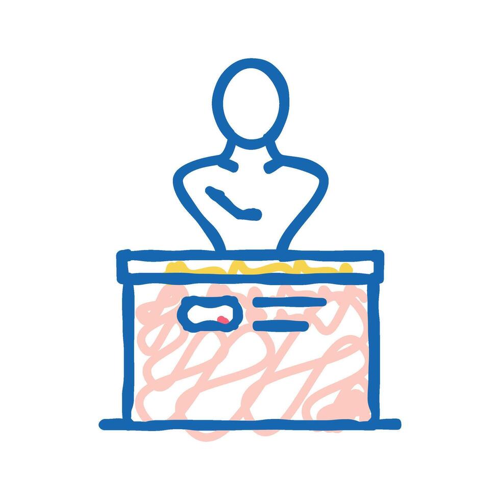 statue exhibit color icon color illustration vector