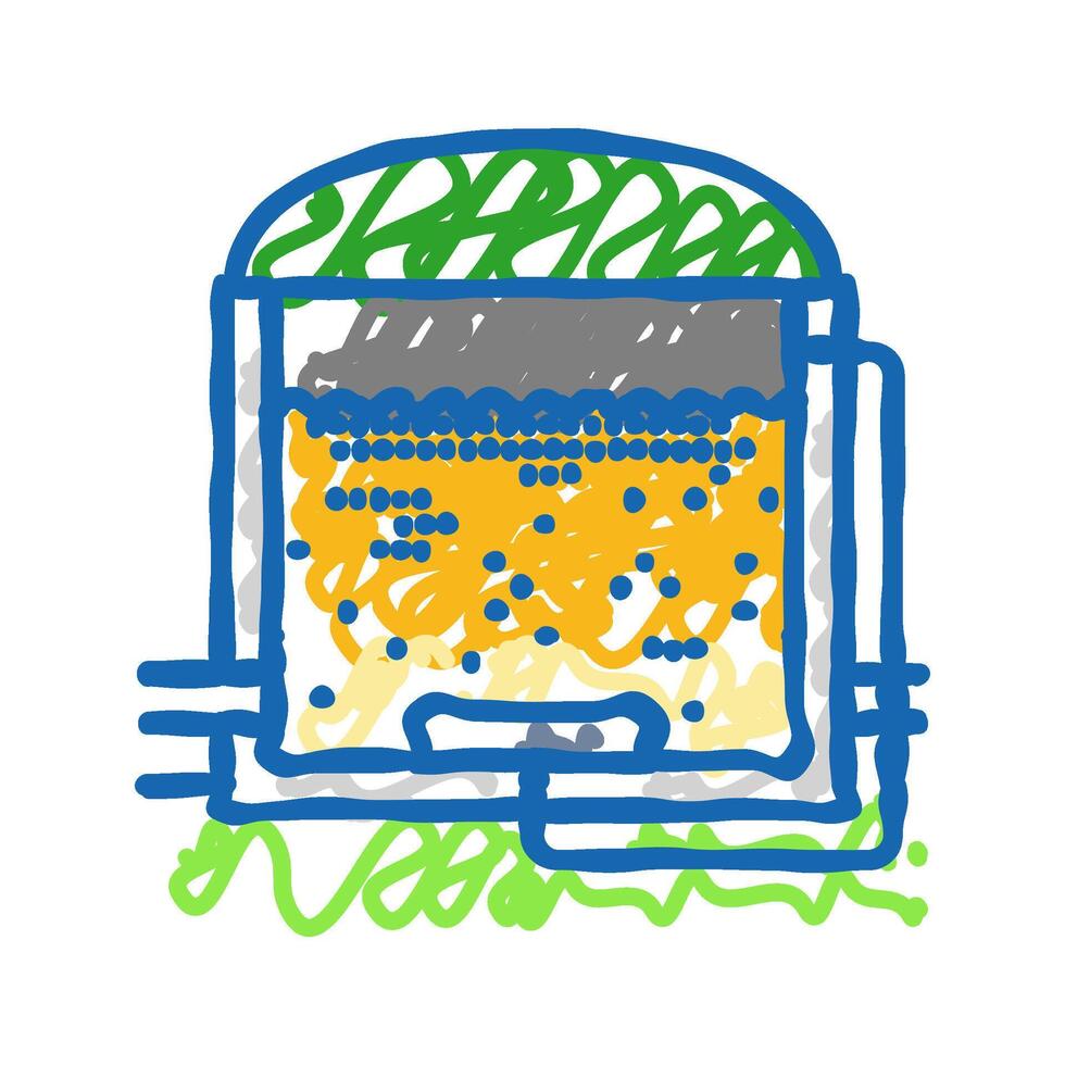 anaerobic digestion biomass icon doodle illustration vector