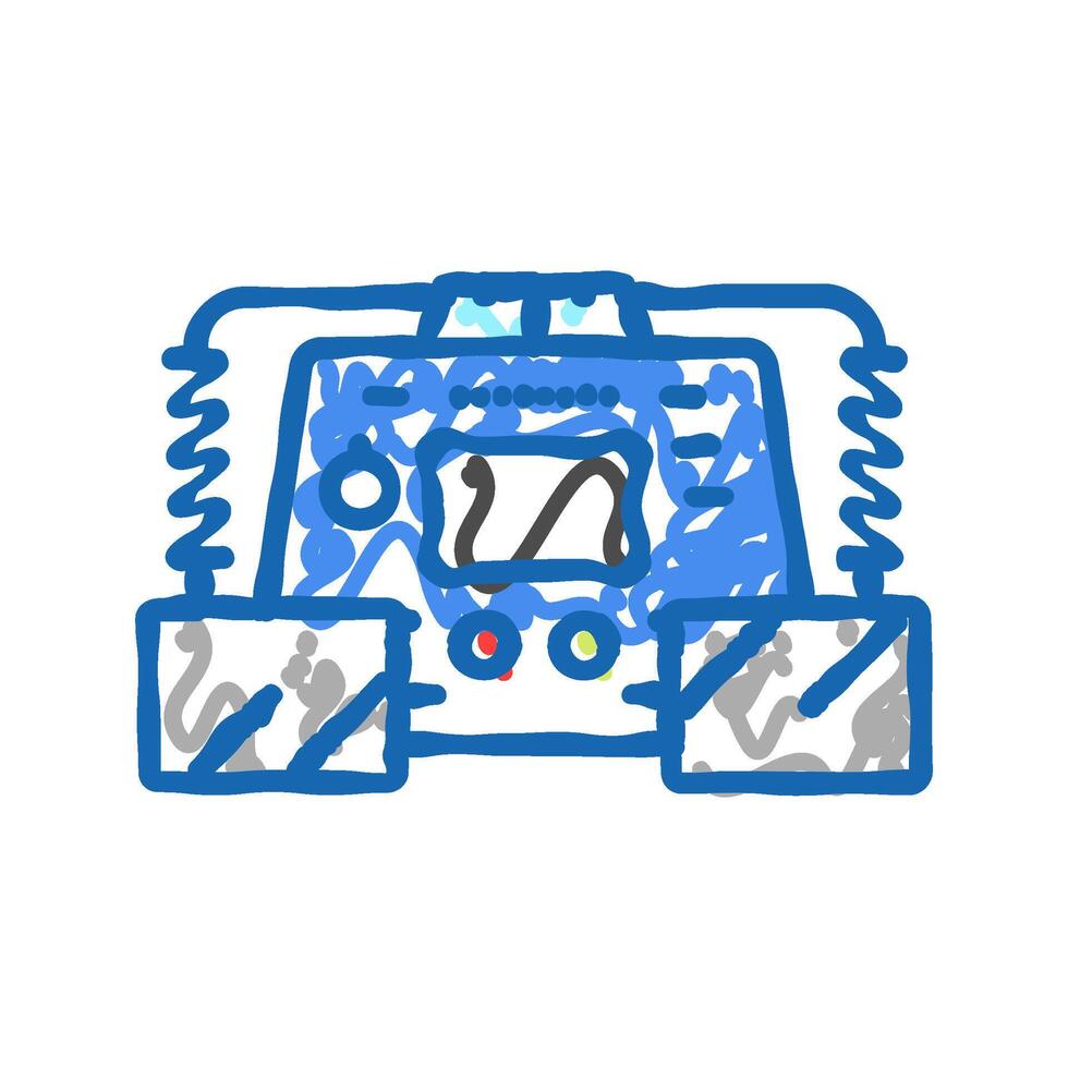 defibrillator ambulance icon doodle illustration vector