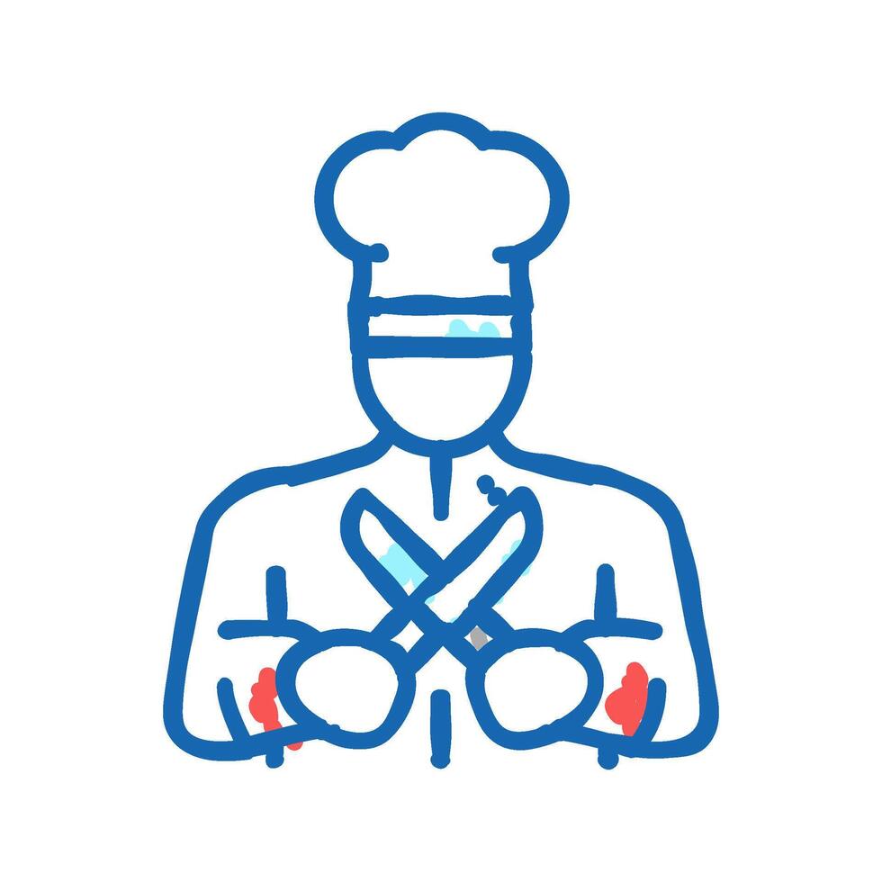 personal chef icon doodle illustration vector