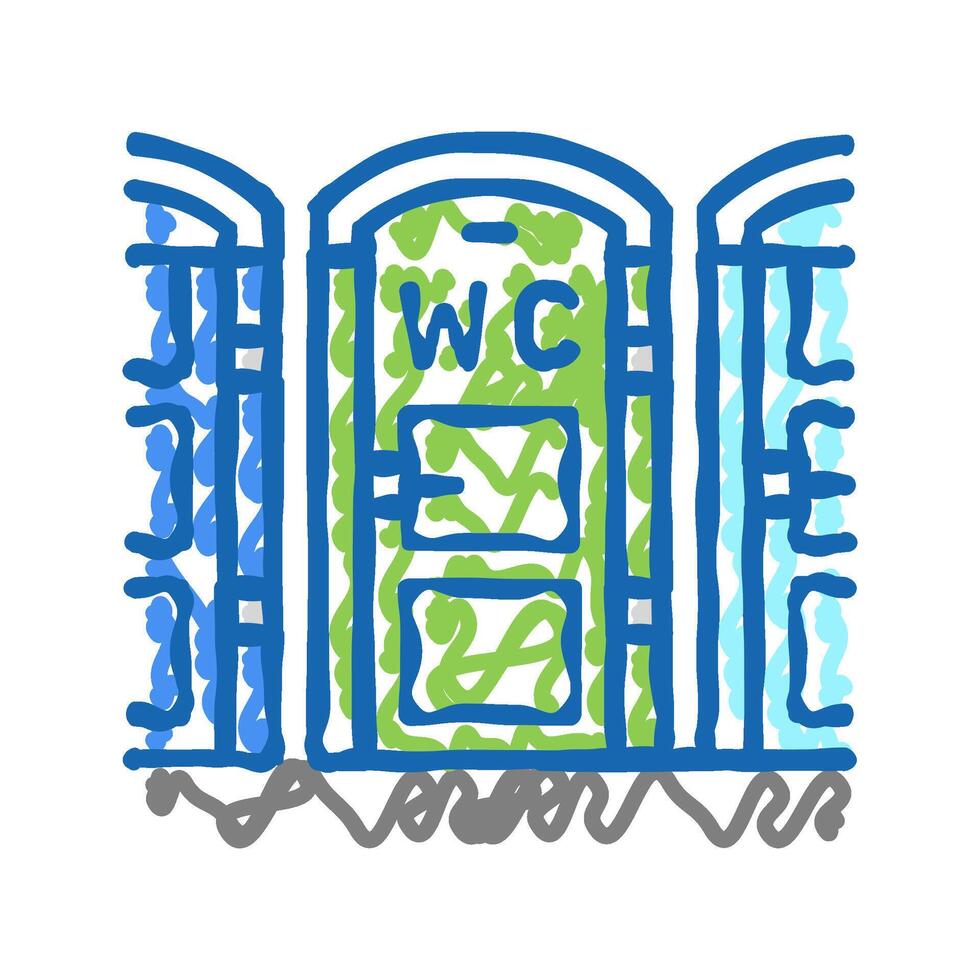 public bio toilet icon doodle illustration vector