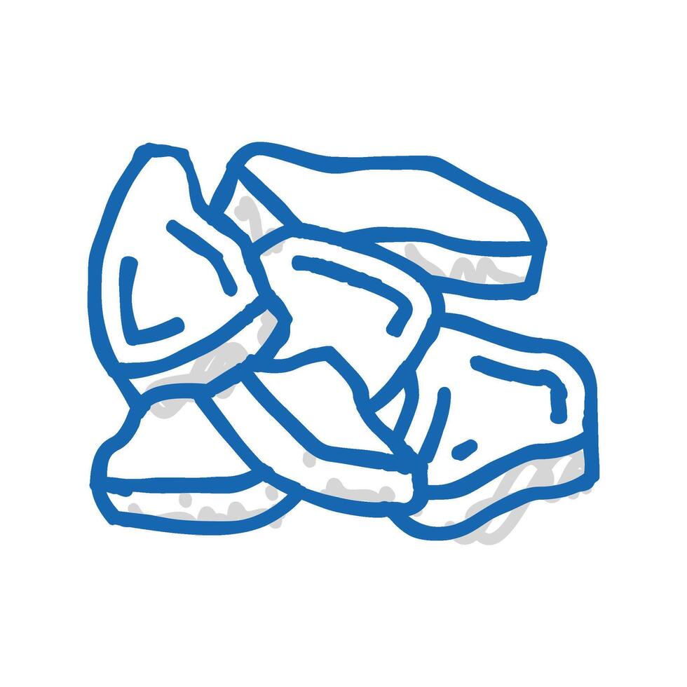 pieces coconut icon doodle illustration vector