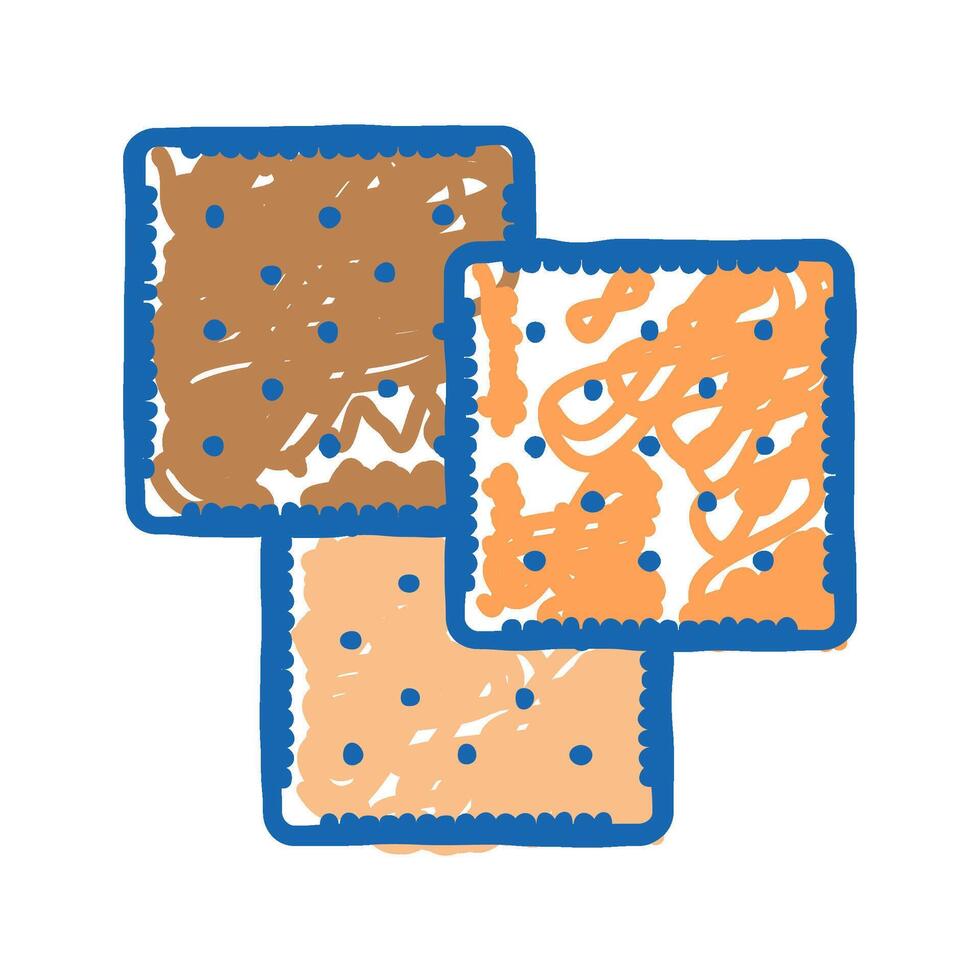 crackers snack food icon doodle illustration vector