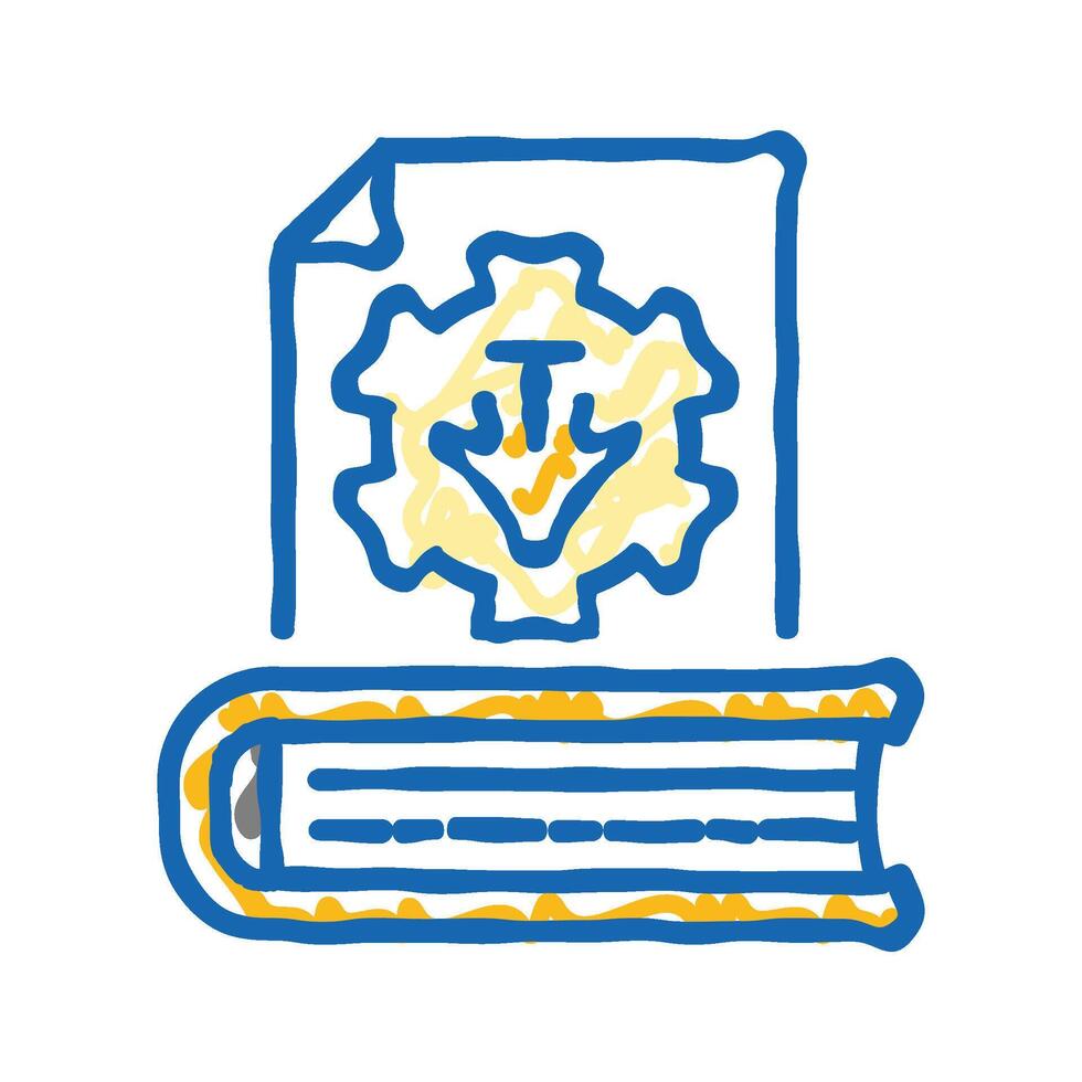 content updates technical writer icon doodle illustration vector