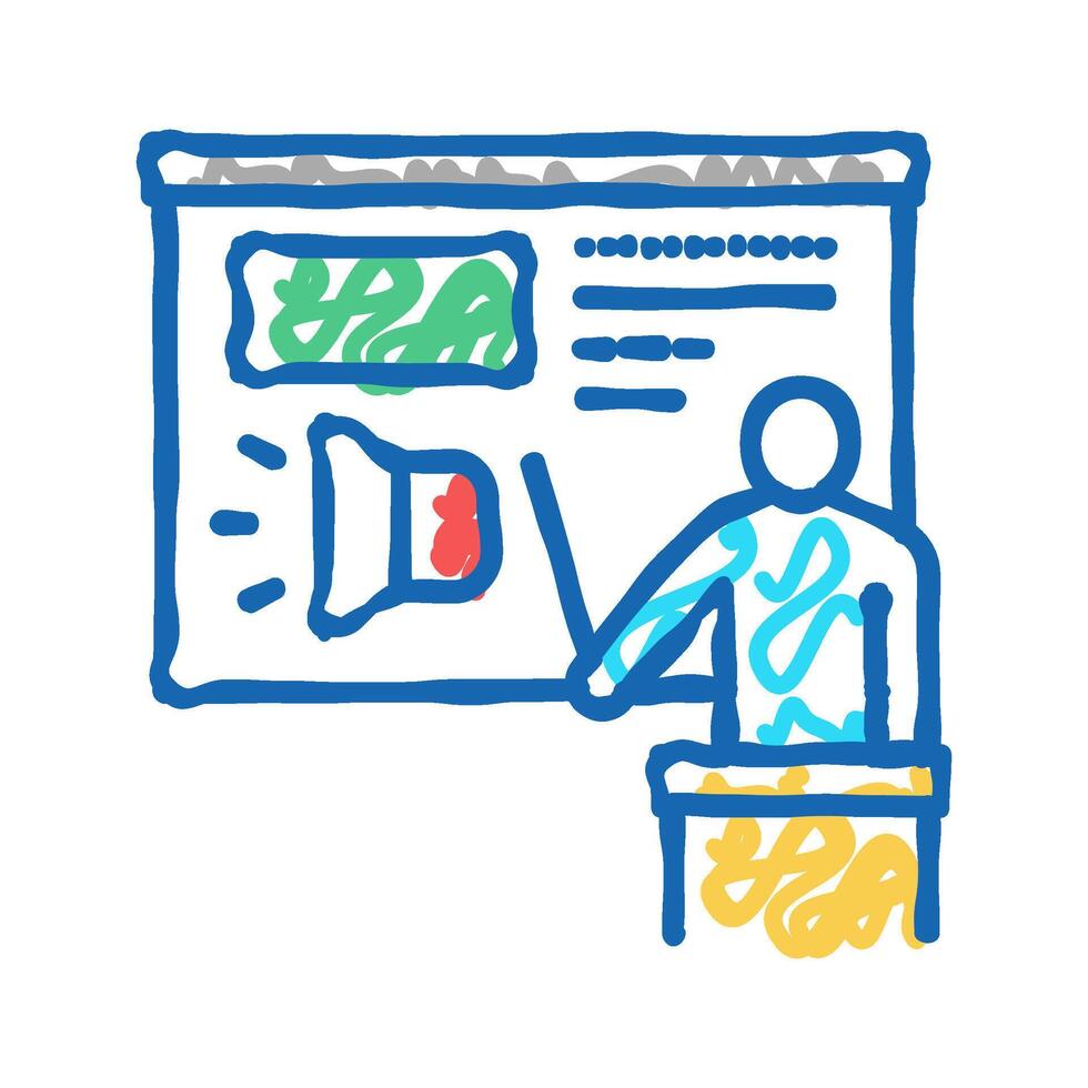 presentation pr icon doodle illustration vector