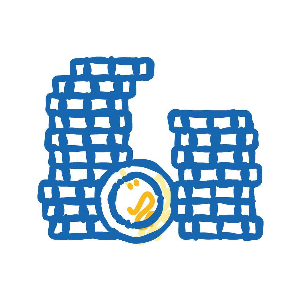 stack gold money icon doodle illustration vector