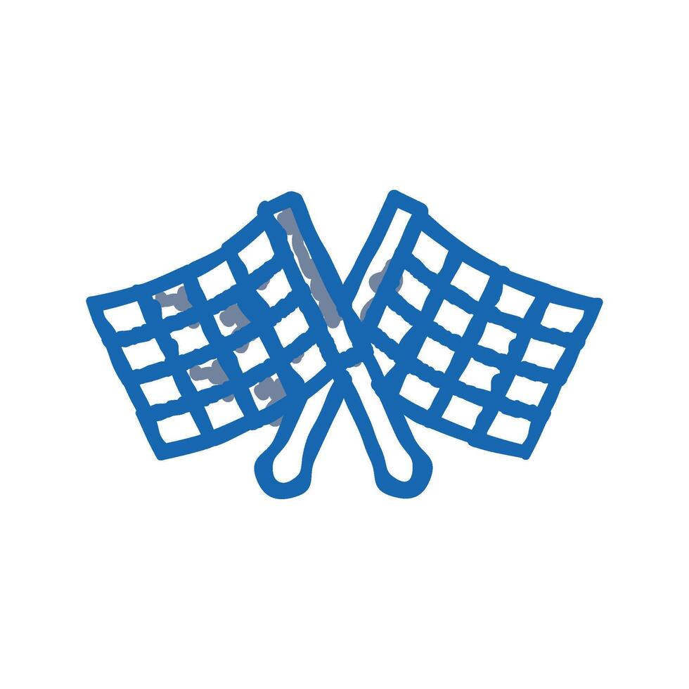 finish flag check mark icon doodle illustration vector