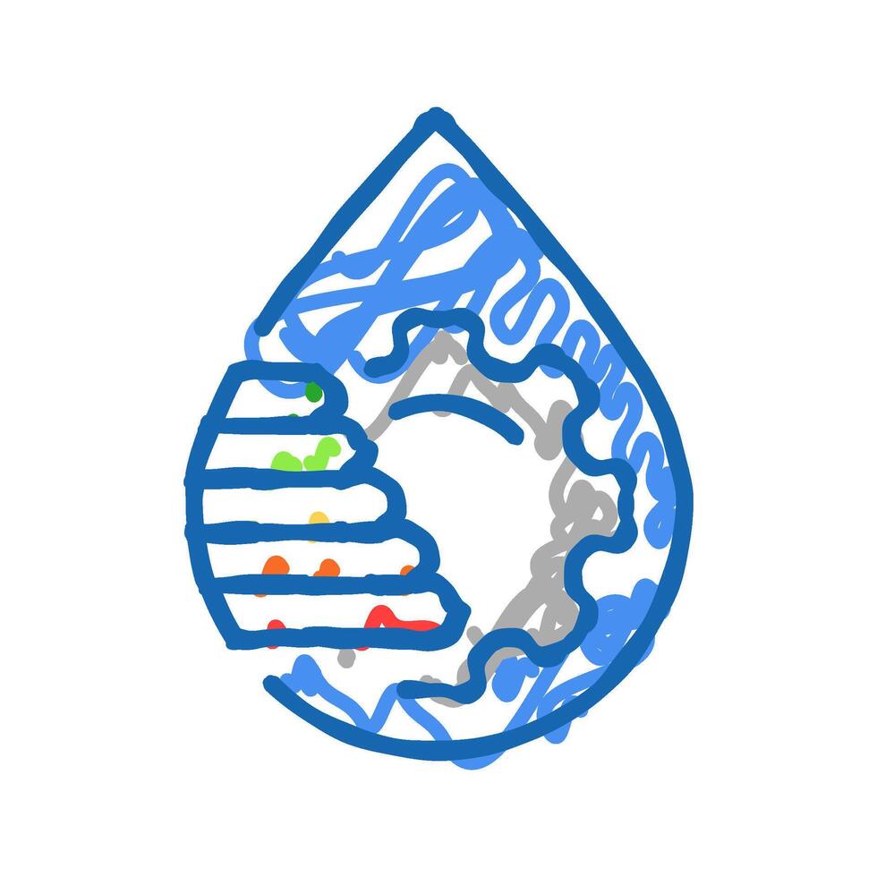 water management efficient icon doodle illustration vector