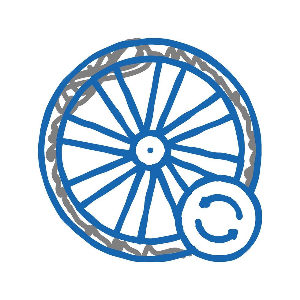 bicycle wheel alignment icon doodle illustration vector