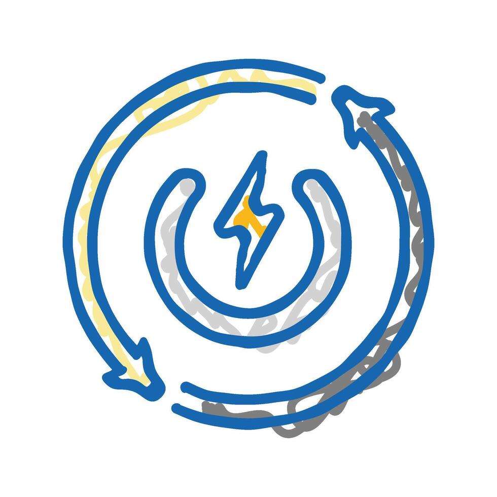 auto reset product label caution icon doodle illustration vector