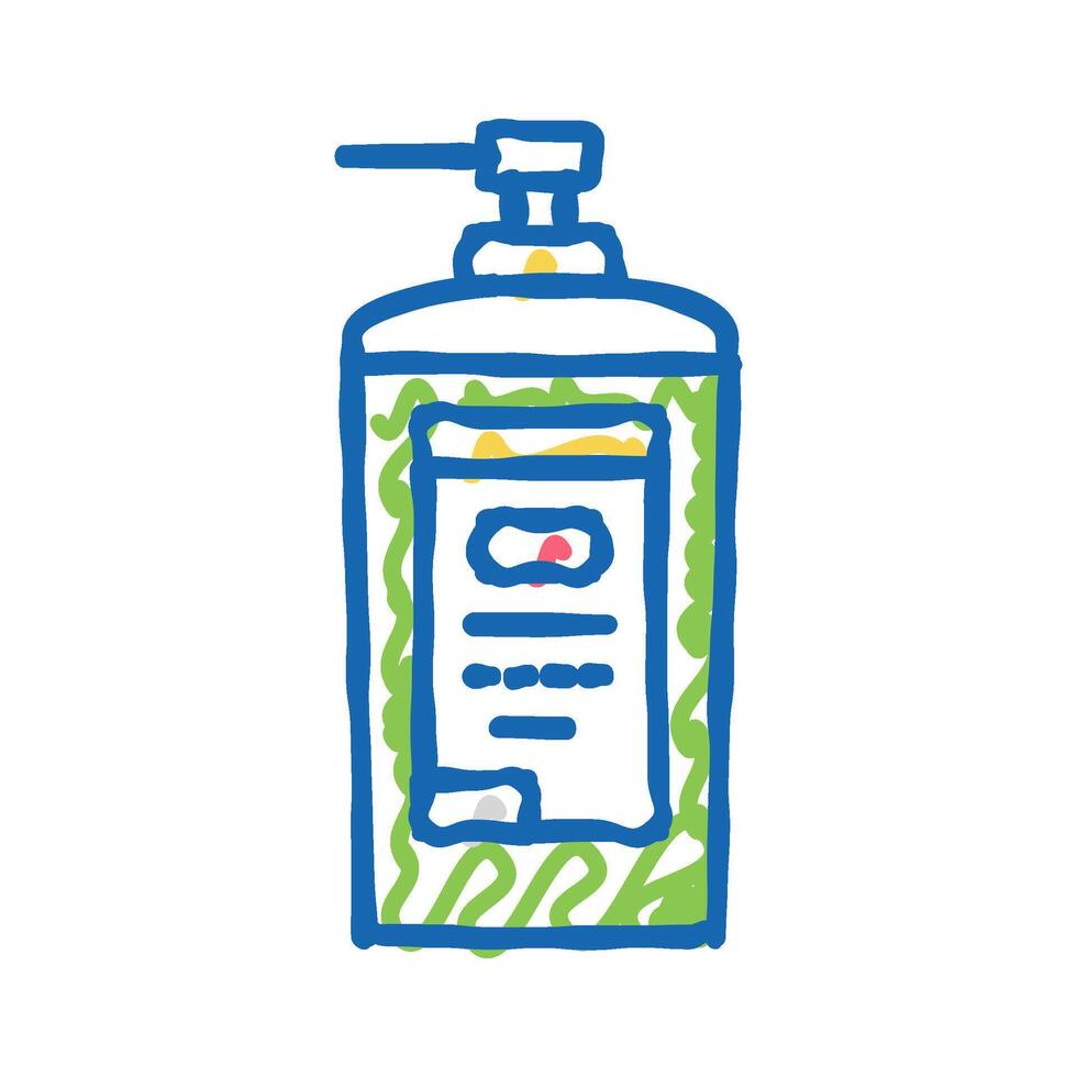 concentrated detergent with dispenser icon doodle illustration vector