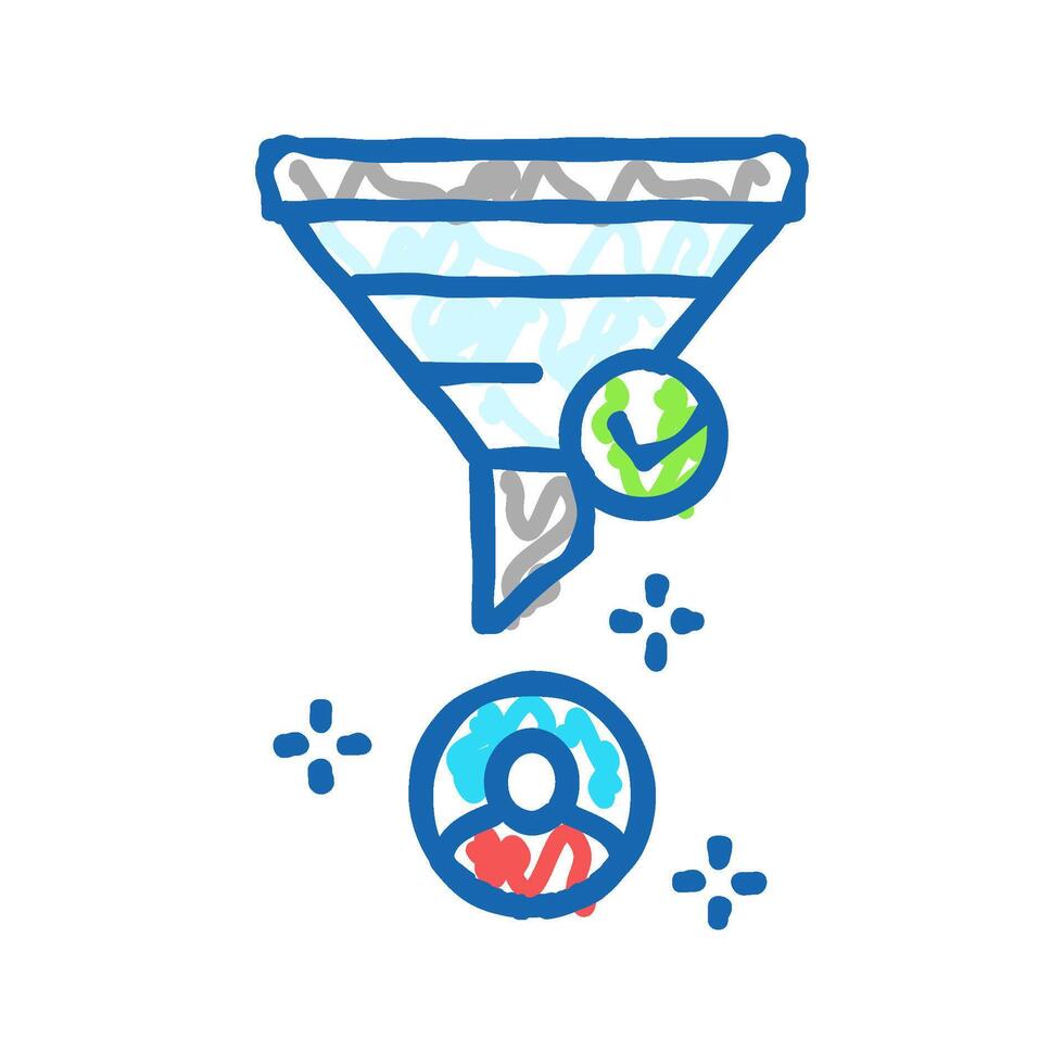 highly qualified lead icon doodle illustration vector