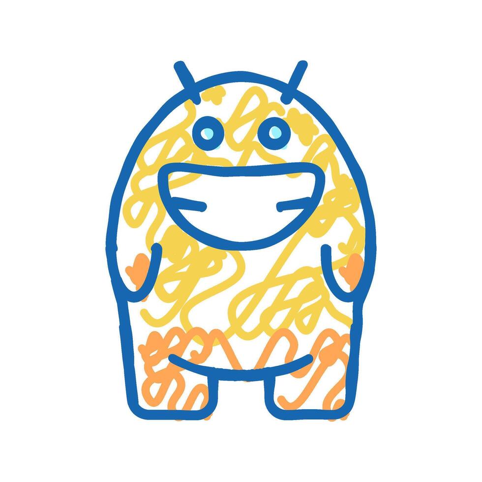 smile monster alien icon doodle illustration vector