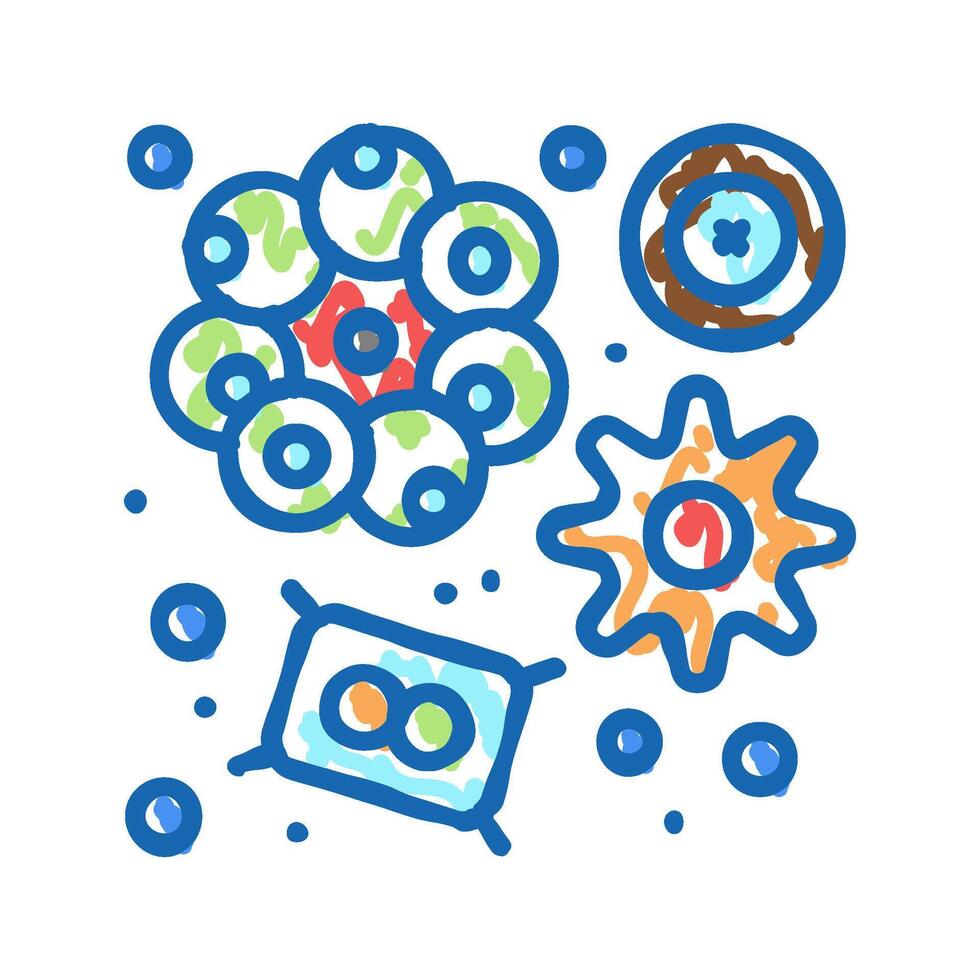 phytoplankton ocean icon doodle illustration vector