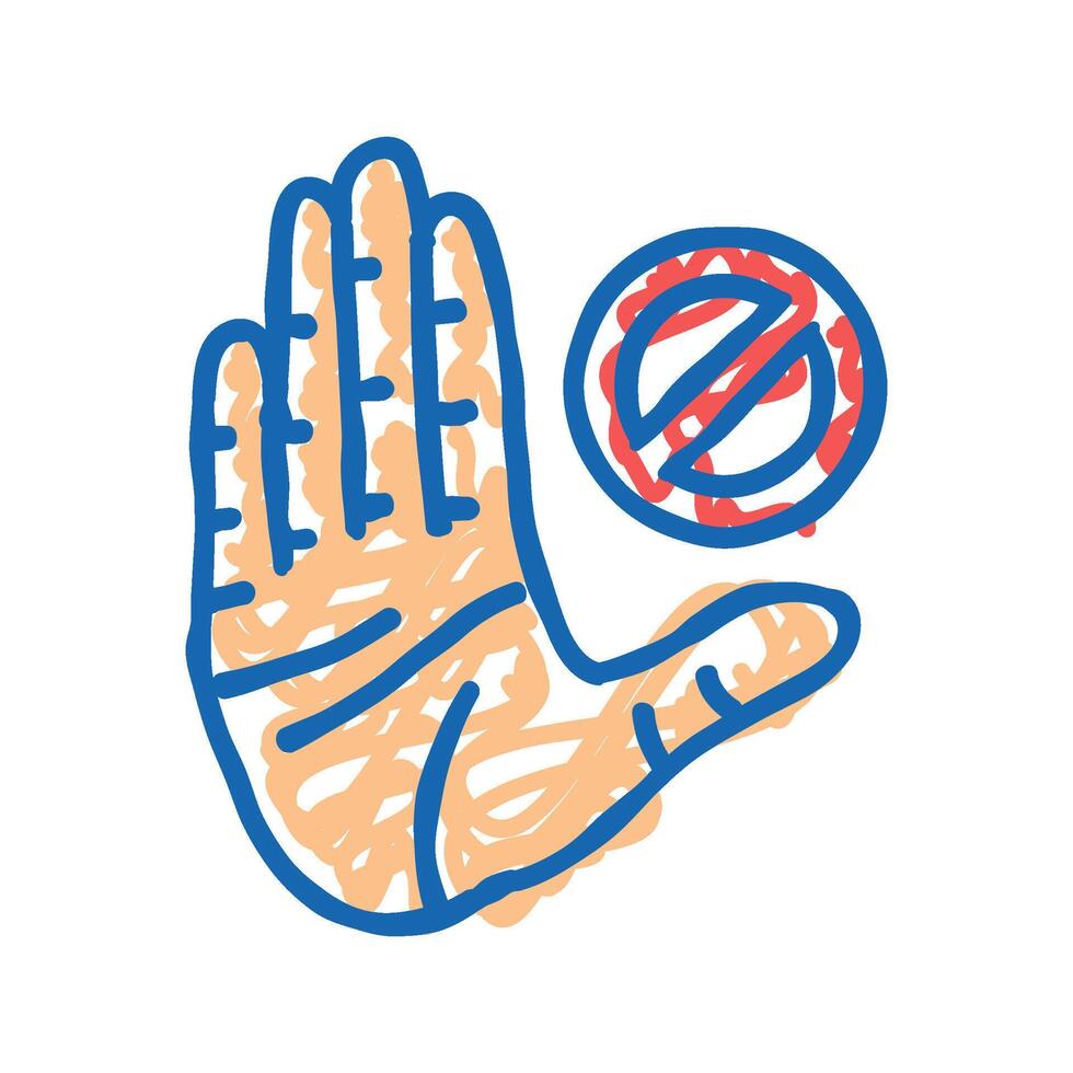no hand icon doodle illustration vector