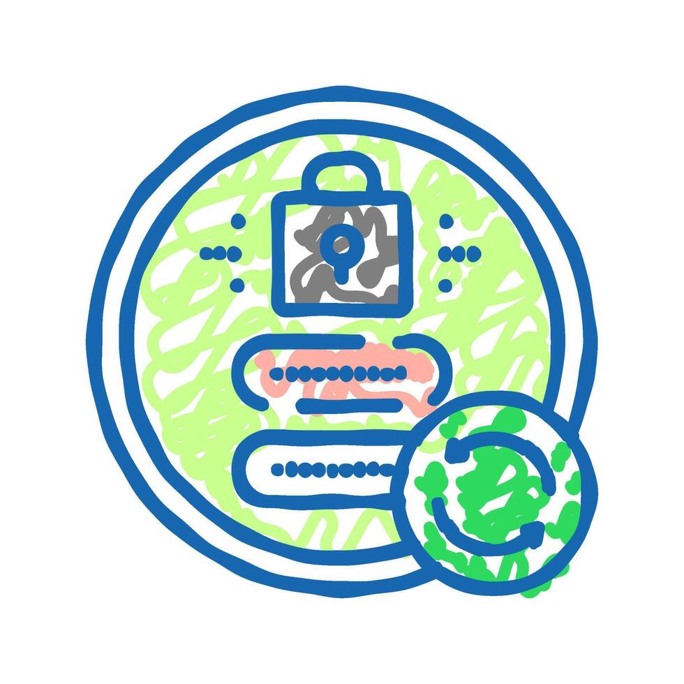 reset password icon doodle illustration vector