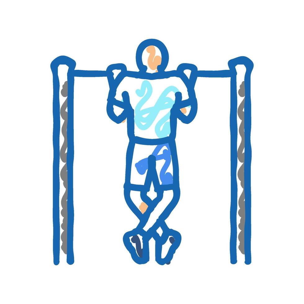 upright rows arm fitness exercise icon doodle illustration vector