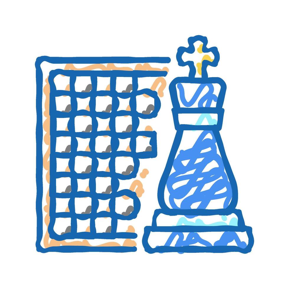 chess geek icon doodle illustration sign vector