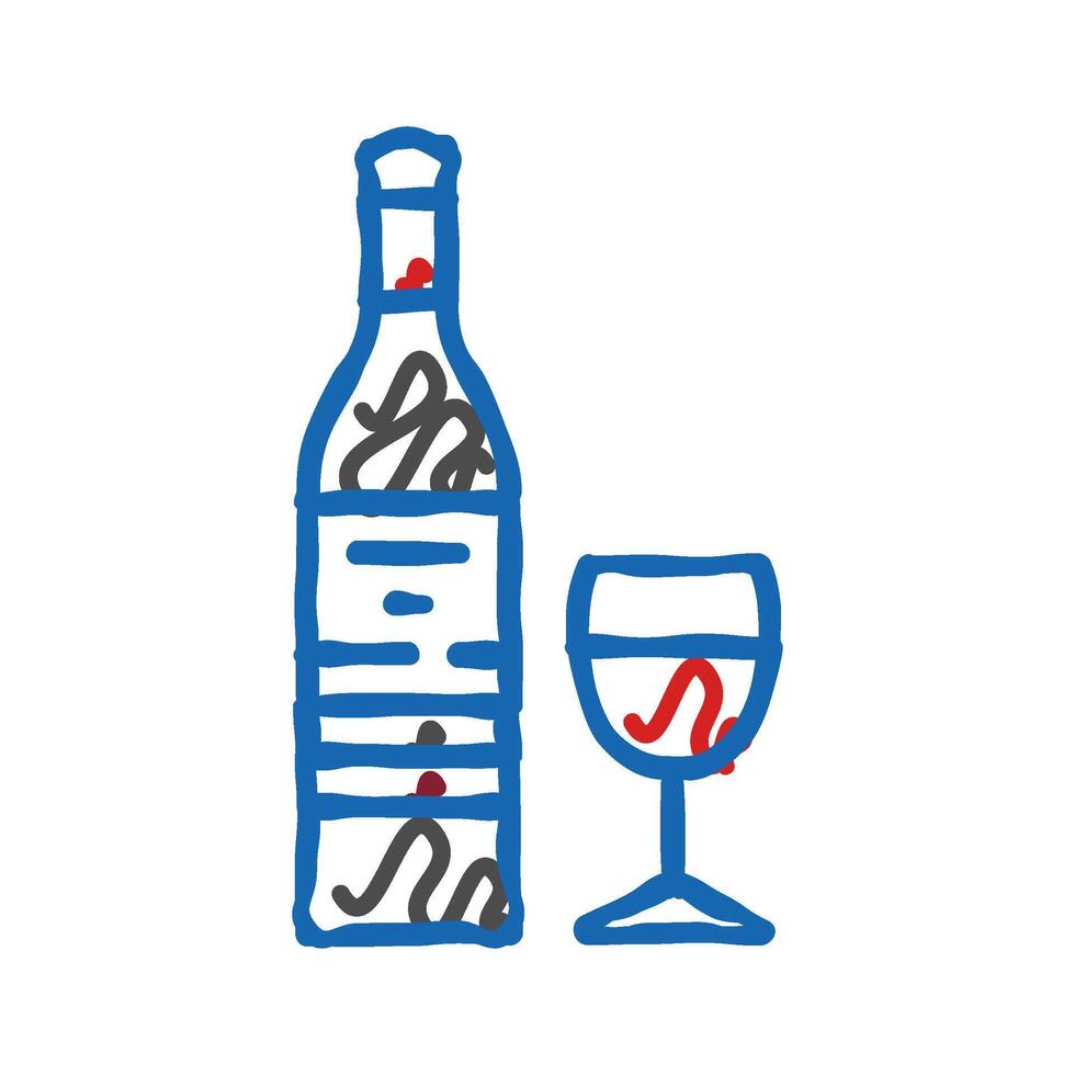 malbec red wine icon doodle illustration vector