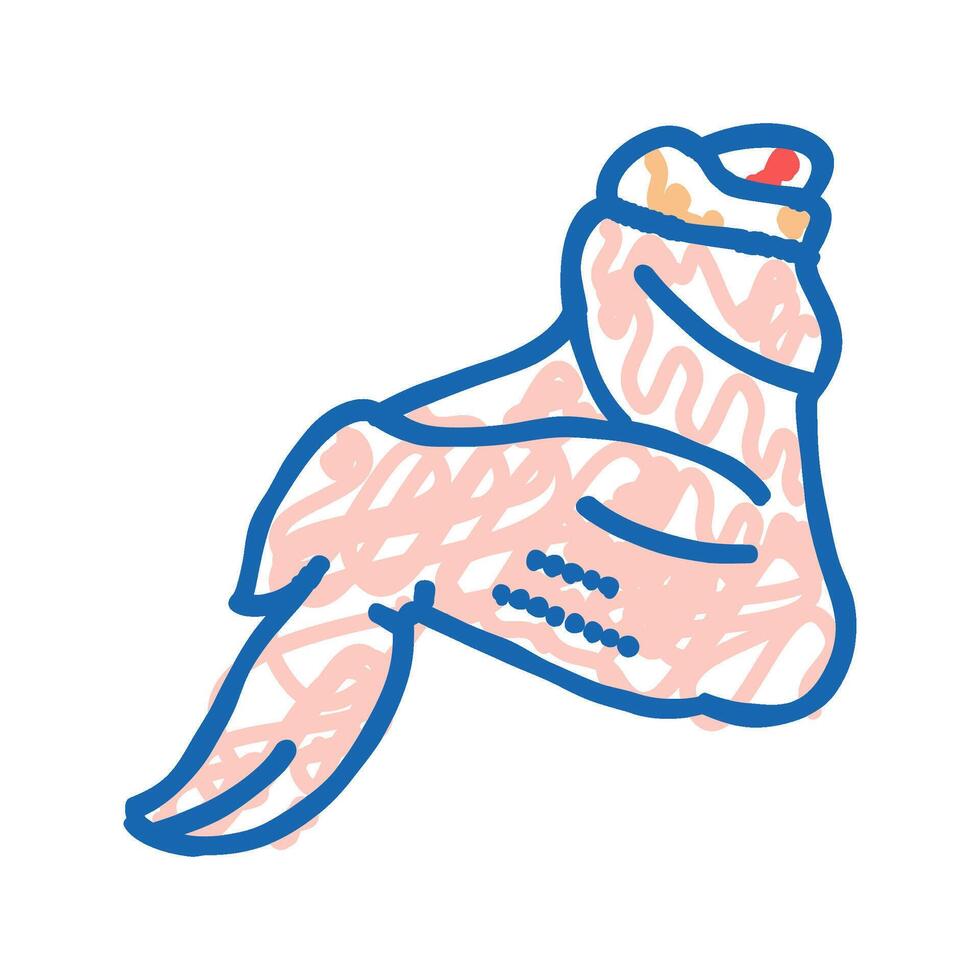 wing 3 joint chicken icon doodle illustration vector