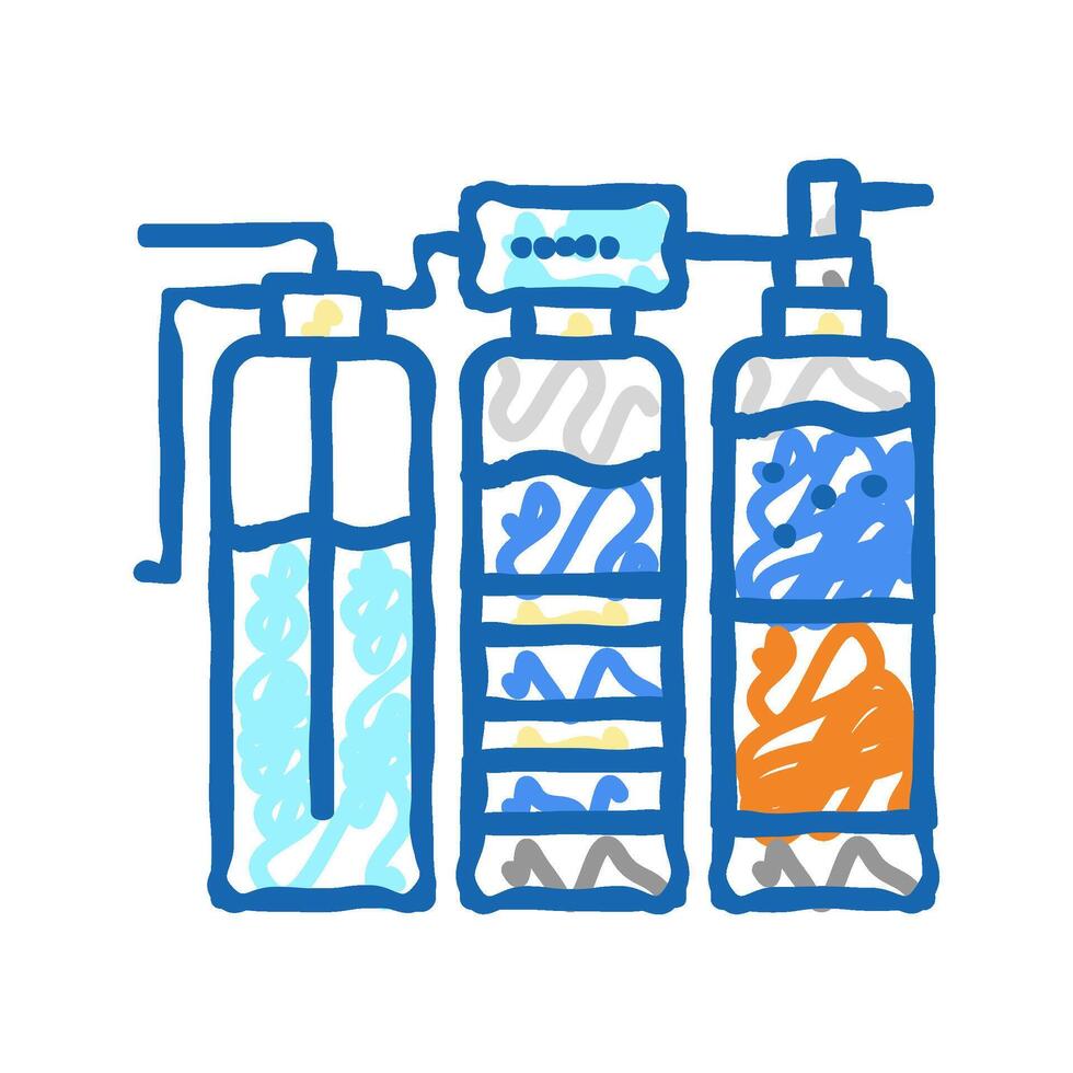 water different filtration filter icon doodle illustration vector