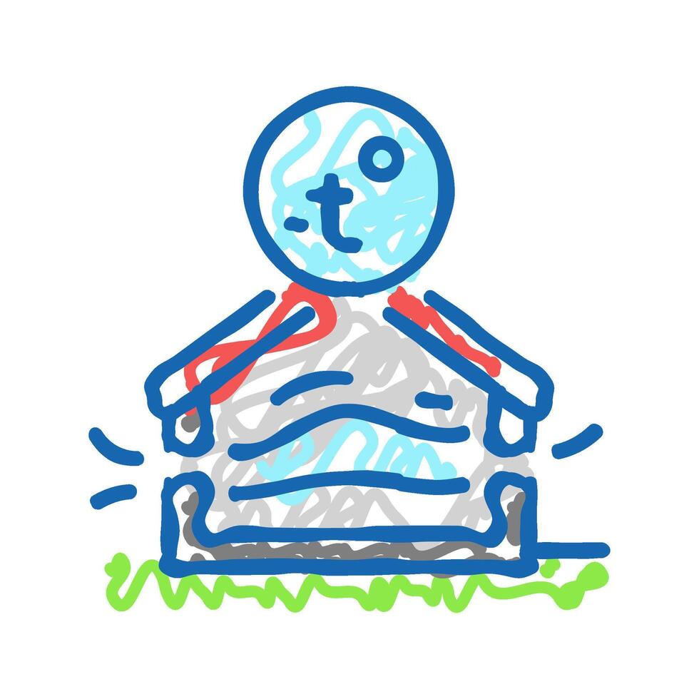 passive cooling green building icon doodle illustration vector