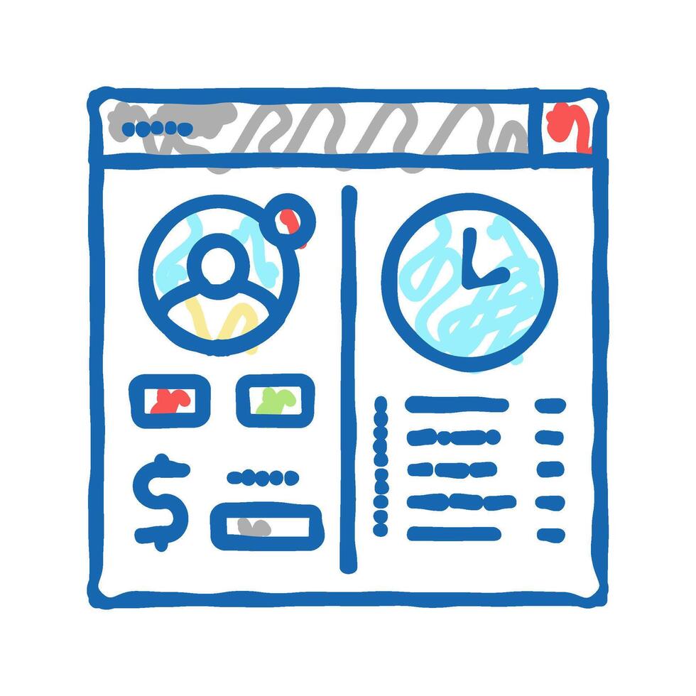 opening temporary account icon doodle illustration vector