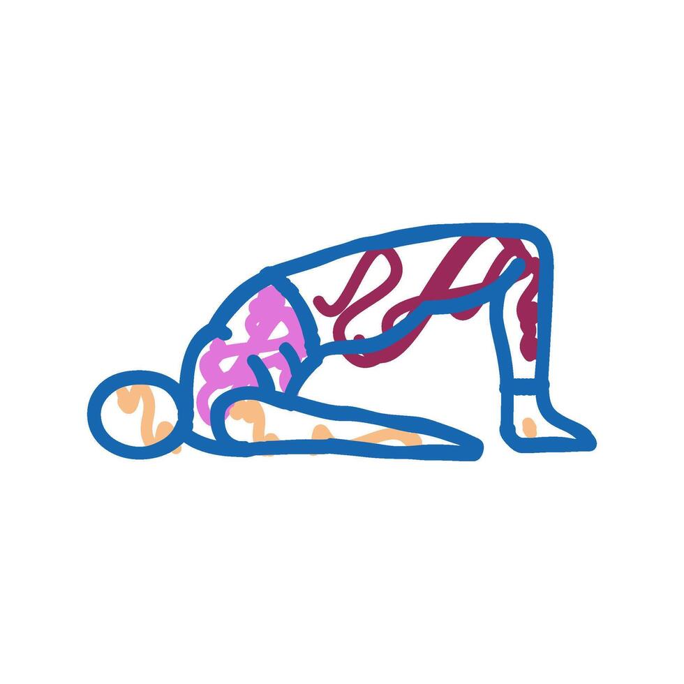 bridge pose setu bandhasana yoga icon doodle illustration vector