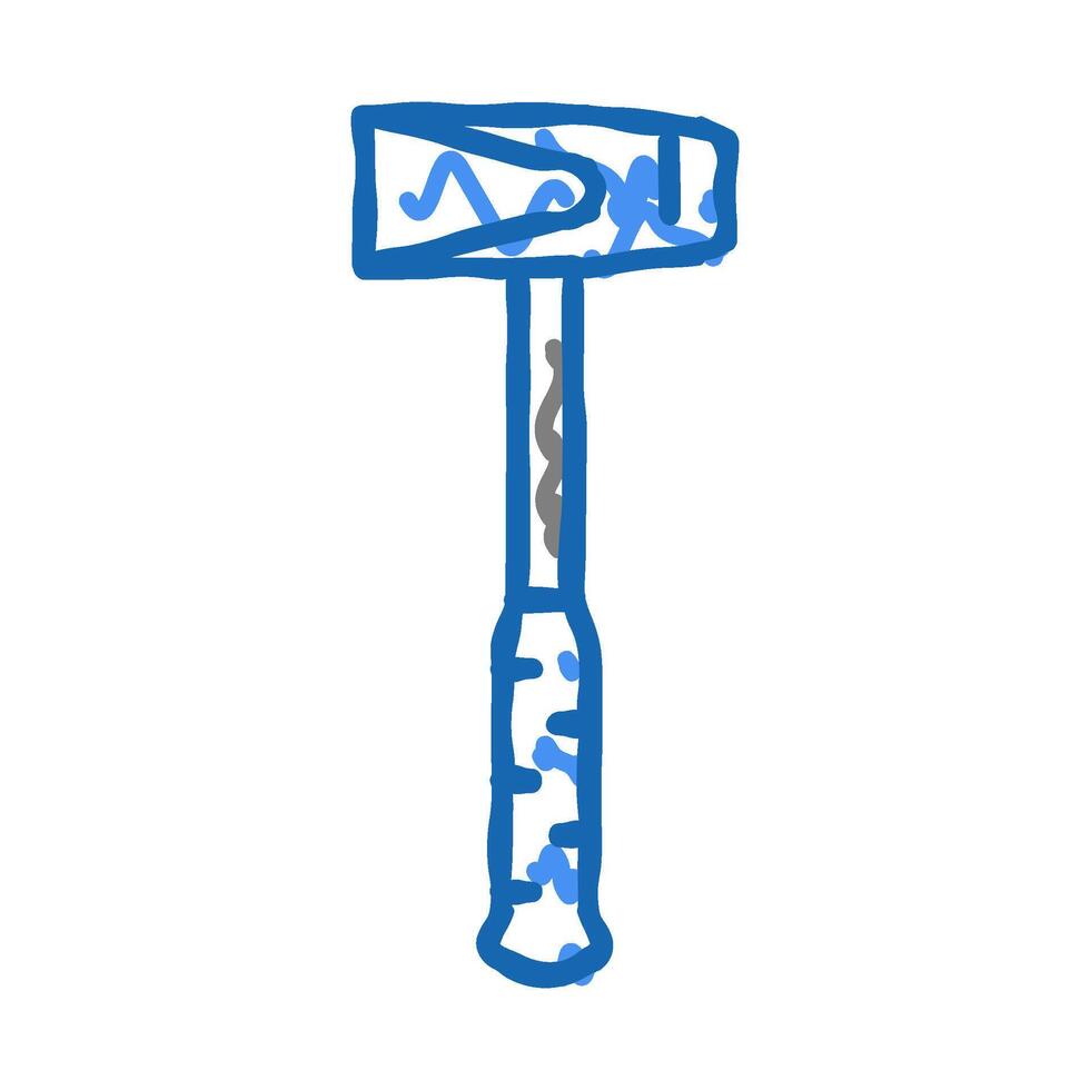 splitting maul hammer tool icon doodle illustration vector
