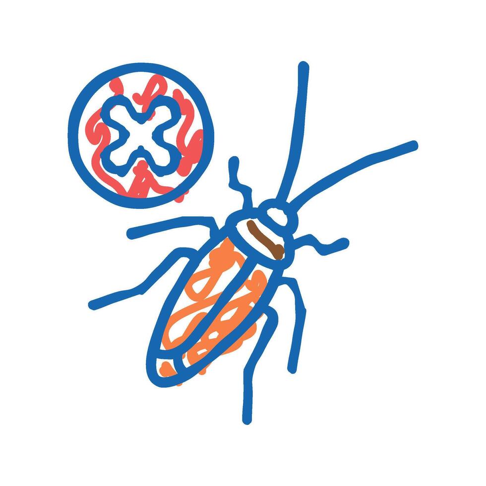 cockroach control icon doodle illustration vector
