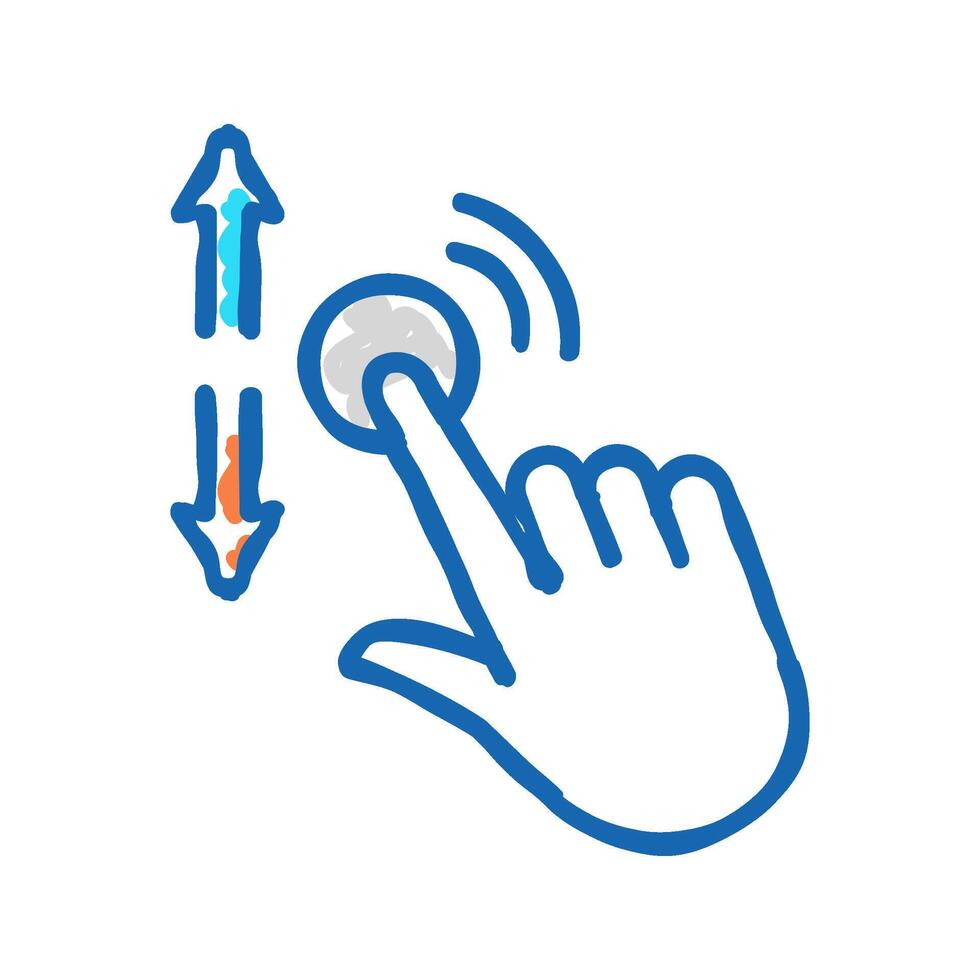 gesture hand scroll icon doodle illustration vector