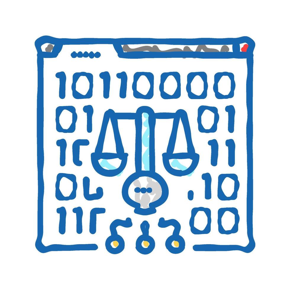 cybercrime law cyberbullying icon doodle illustration vector