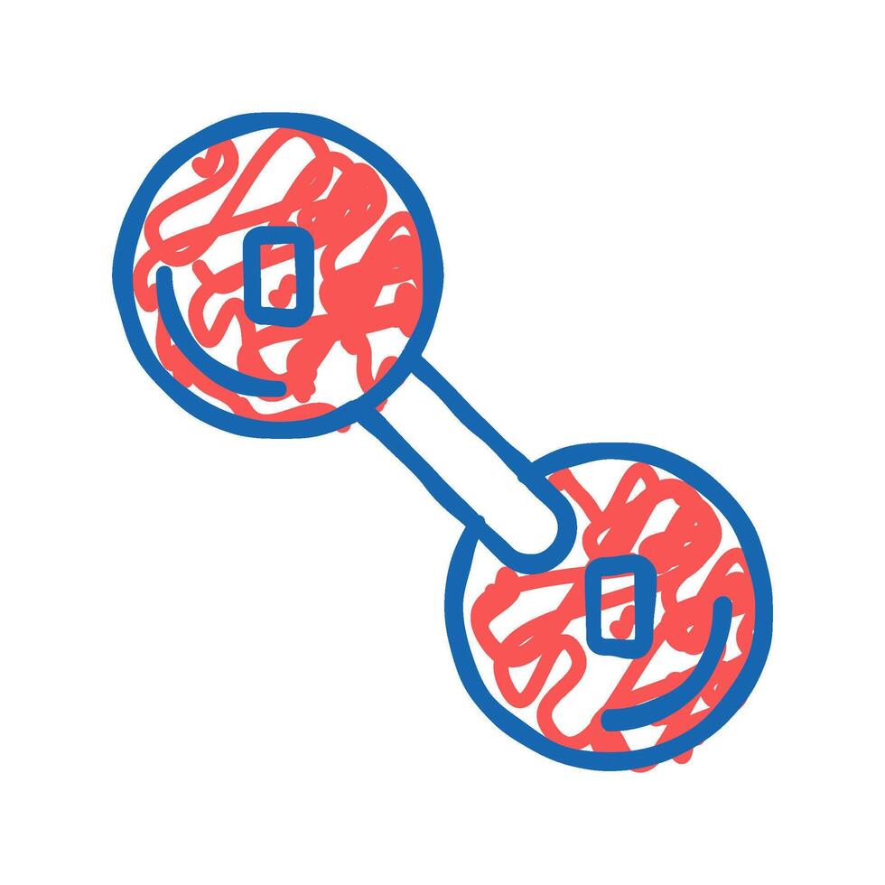 oxygen molecule icon doodle illustration vector