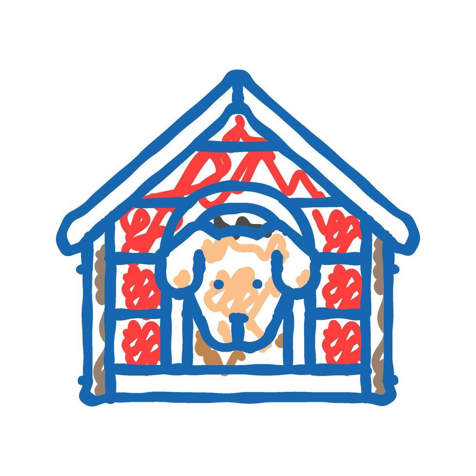 kennel dog icon doodle illustration vector